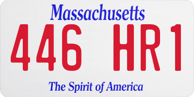 MA license plate 446HR1