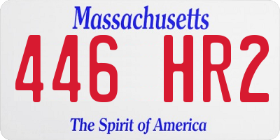 MA license plate 446HR2