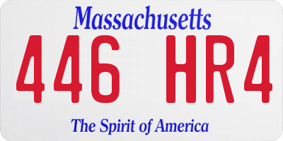 MA license plate 446HR4