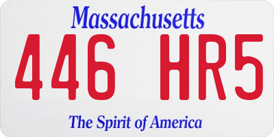 MA license plate 446HR5