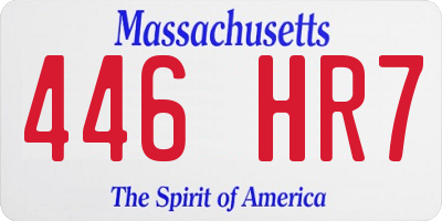 MA license plate 446HR7