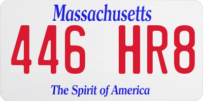 MA license plate 446HR8