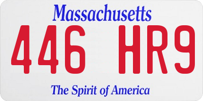 MA license plate 446HR9