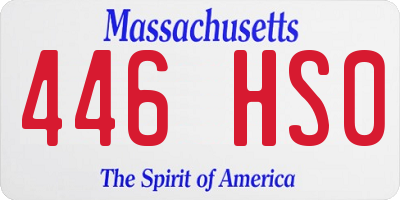 MA license plate 446HS0
