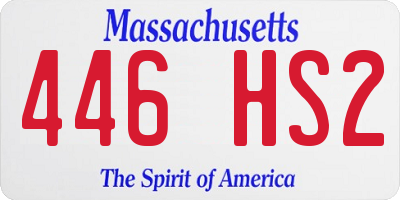 MA license plate 446HS2