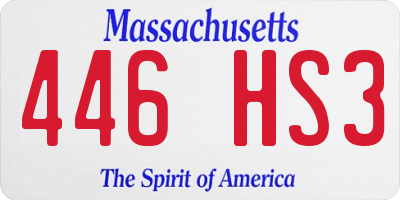 MA license plate 446HS3