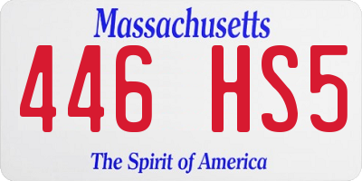 MA license plate 446HS5