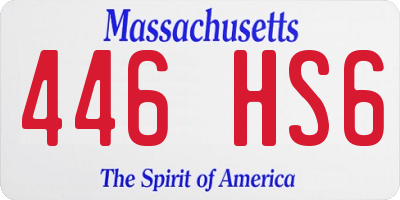 MA license plate 446HS6