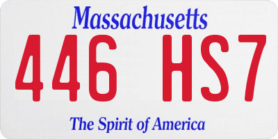 MA license plate 446HS7