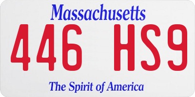 MA license plate 446HS9