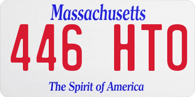MA license plate 446HT0