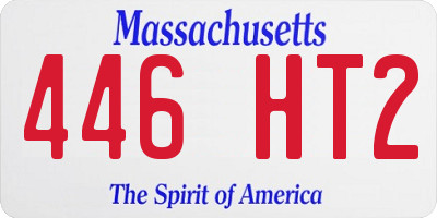 MA license plate 446HT2