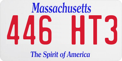MA license plate 446HT3