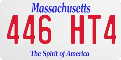 MA license plate 446HT4