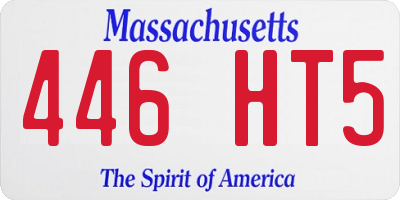 MA license plate 446HT5