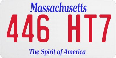 MA license plate 446HT7