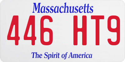 MA license plate 446HT9
