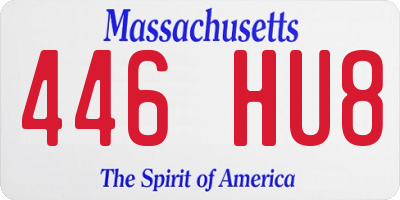 MA license plate 446HU8