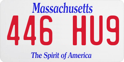 MA license plate 446HU9