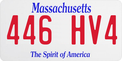 MA license plate 446HV4