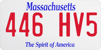 MA license plate 446HV5