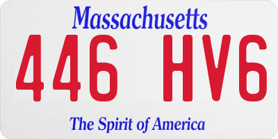 MA license plate 446HV6