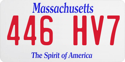 MA license plate 446HV7