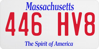 MA license plate 446HV8