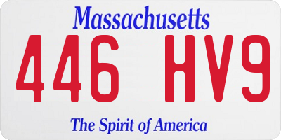 MA license plate 446HV9