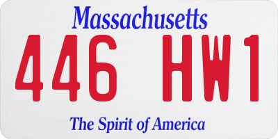 MA license plate 446HW1