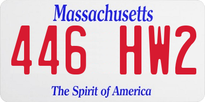 MA license plate 446HW2