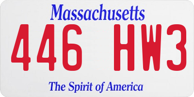MA license plate 446HW3
