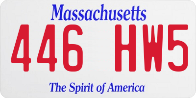MA license plate 446HW5