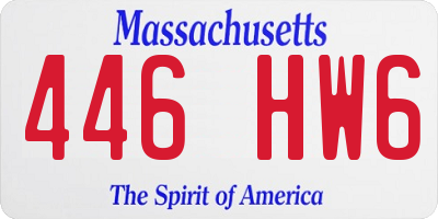 MA license plate 446HW6