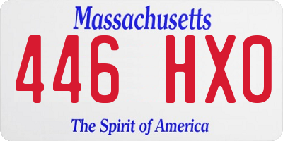 MA license plate 446HX0