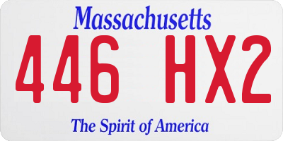 MA license plate 446HX2