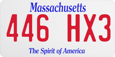 MA license plate 446HX3