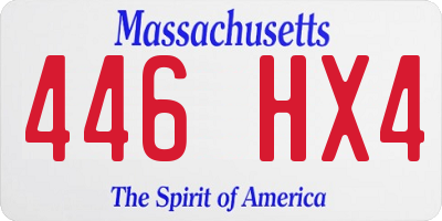 MA license plate 446HX4