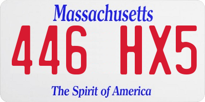 MA license plate 446HX5