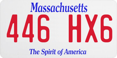 MA license plate 446HX6