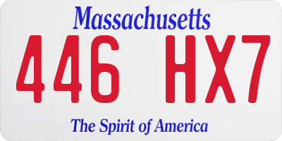 MA license plate 446HX7