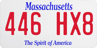 MA license plate 446HX8