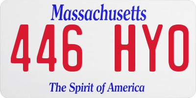 MA license plate 446HY0