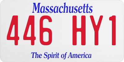 MA license plate 446HY1
