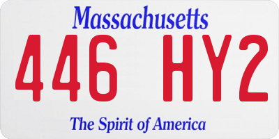 MA license plate 446HY2
