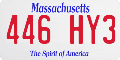 MA license plate 446HY3