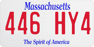 MA license plate 446HY4