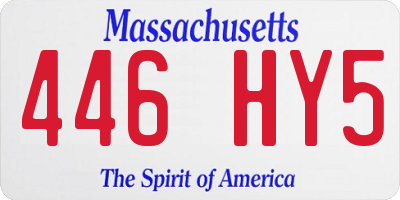 MA license plate 446HY5