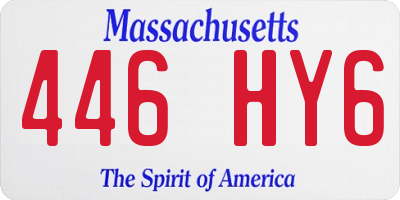 MA license plate 446HY6