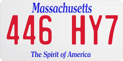 MA license plate 446HY7